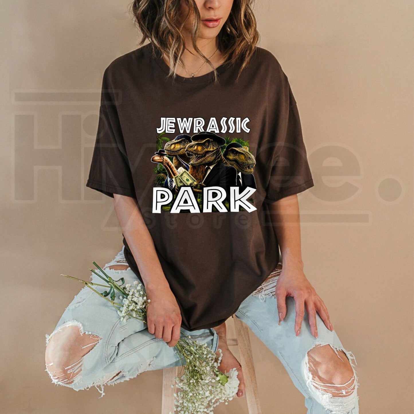 Jewrassic Park Funny Graphic T-Shirt