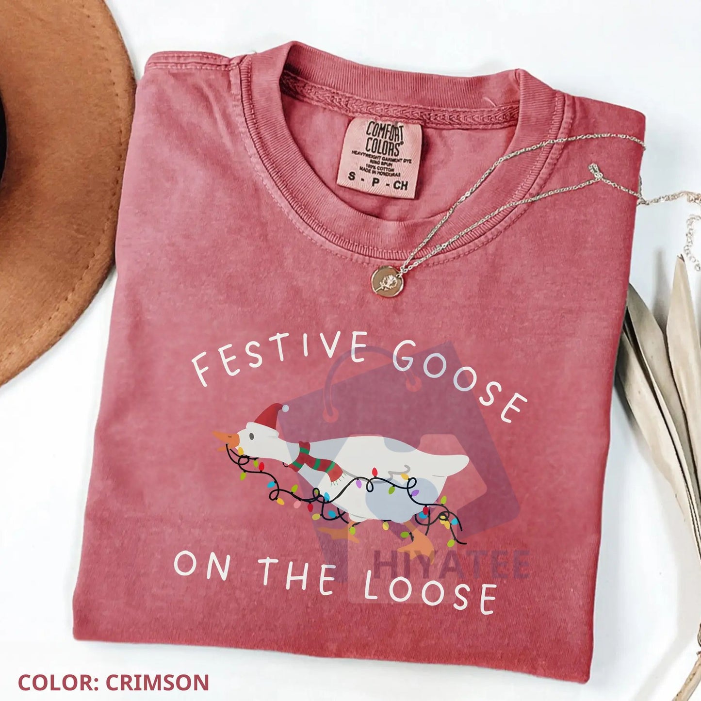 Festive Goose on the Loose Christmas T-Shirt