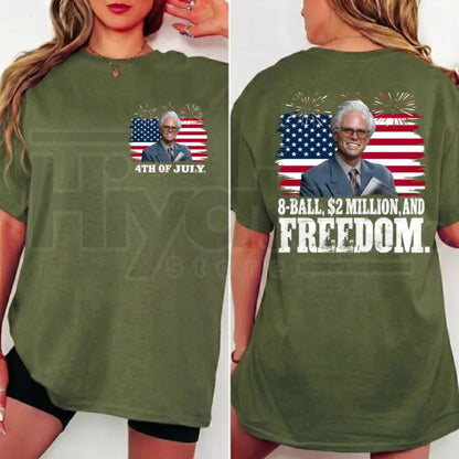 Baby Billy 4th of July 8-Ball Tee – Funny Independence Day Fireworks Graphic Shirt, Patriotic Summer USA Flag T-Shirt for Men & Women