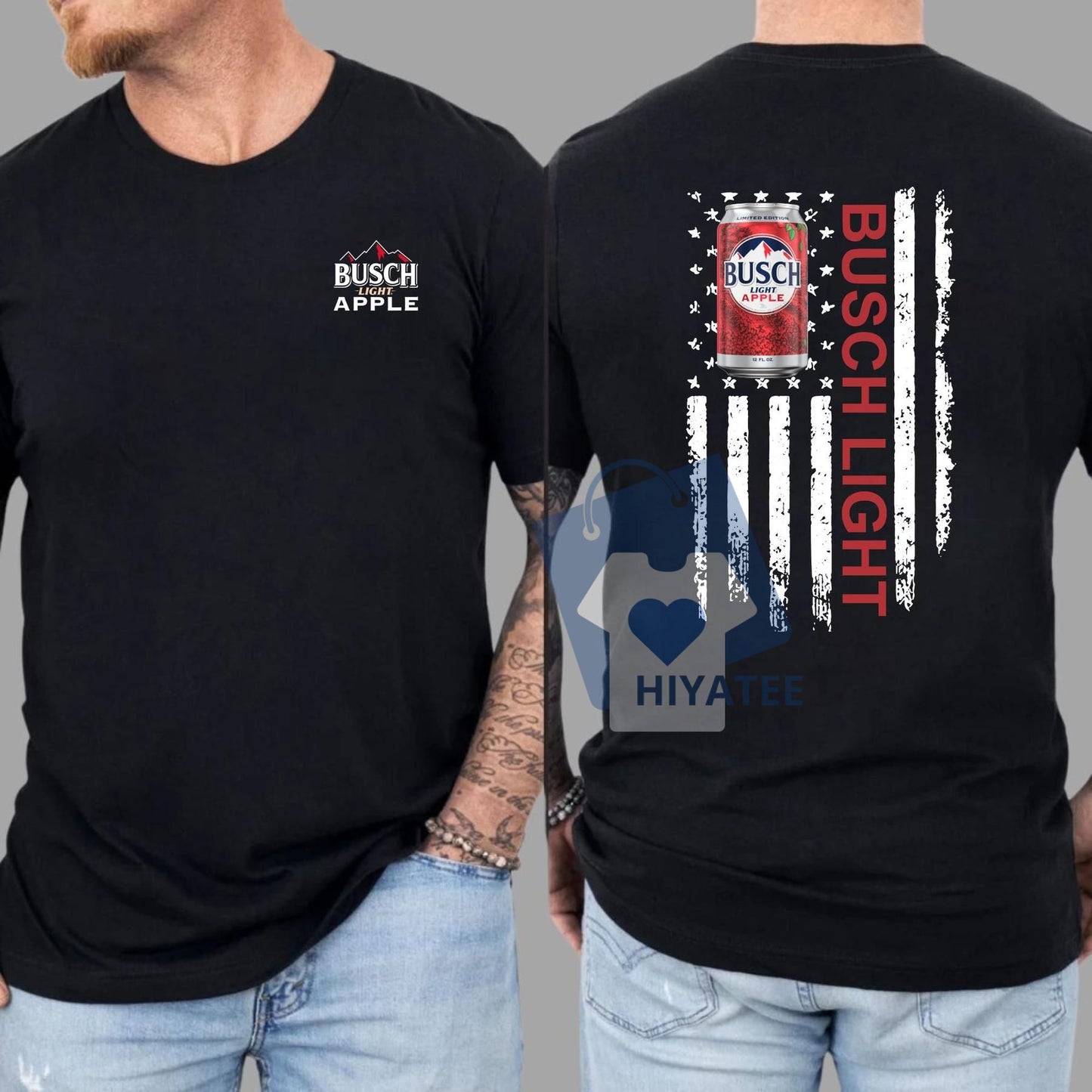 Busch Light Apple American Flag Shirt – Patriotic Beer Tee for Men