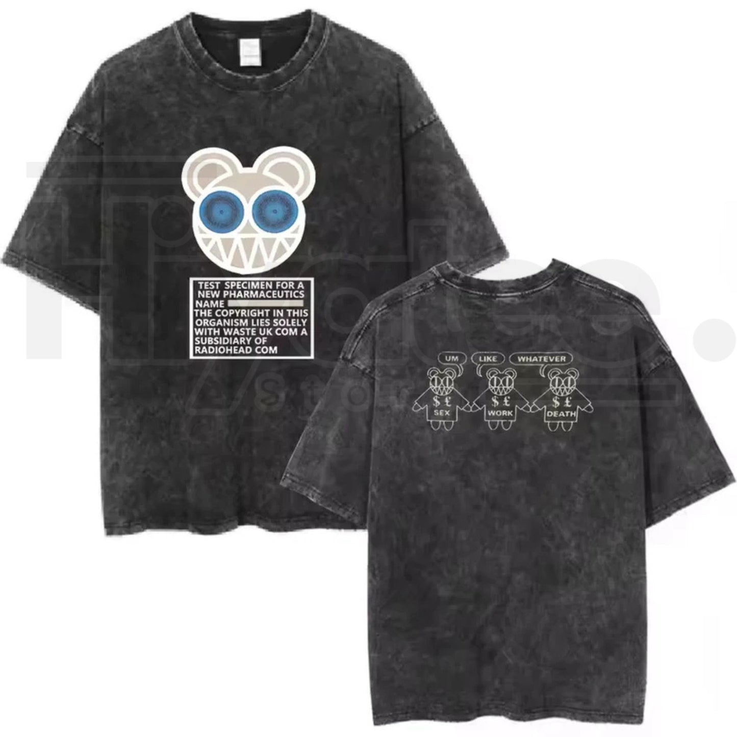 Radiohead Rock Band Vintage T-Shirt – Washed Hip Hop Music Oversized Tee