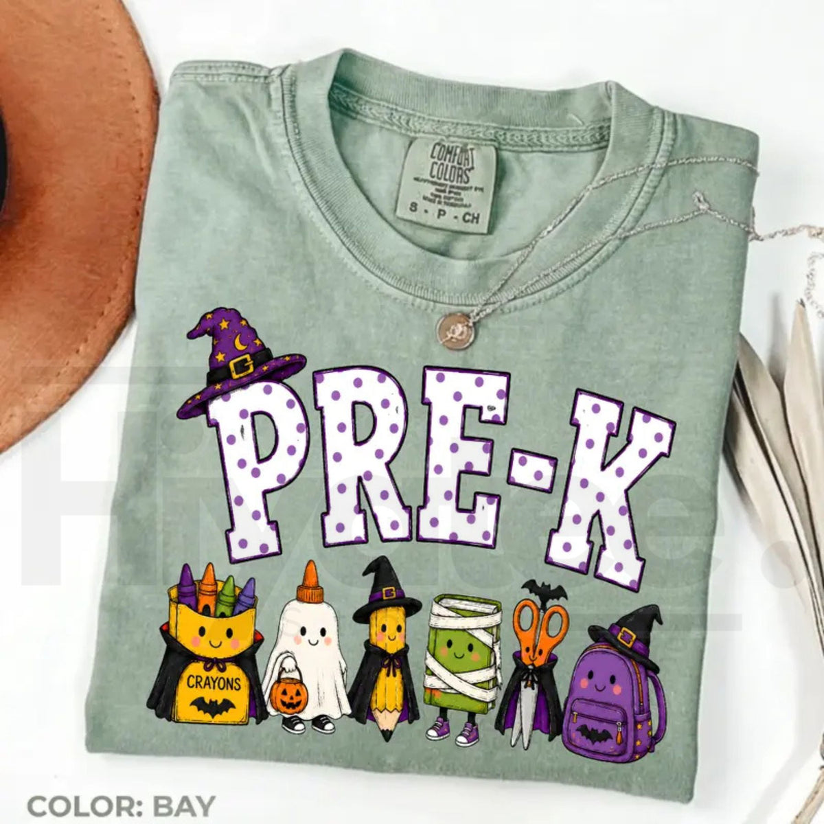 Comfort Colors Halloween Teacher Shirt Spooky Pencil Cute Fall Classroom Tee