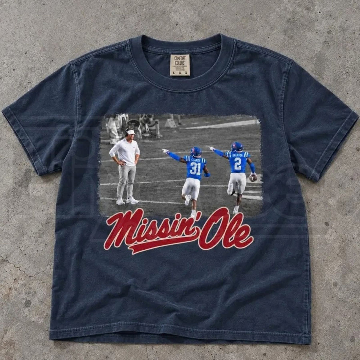 Comfort Colors Mississippi Iconic Moment Old Coach Game Day Tee