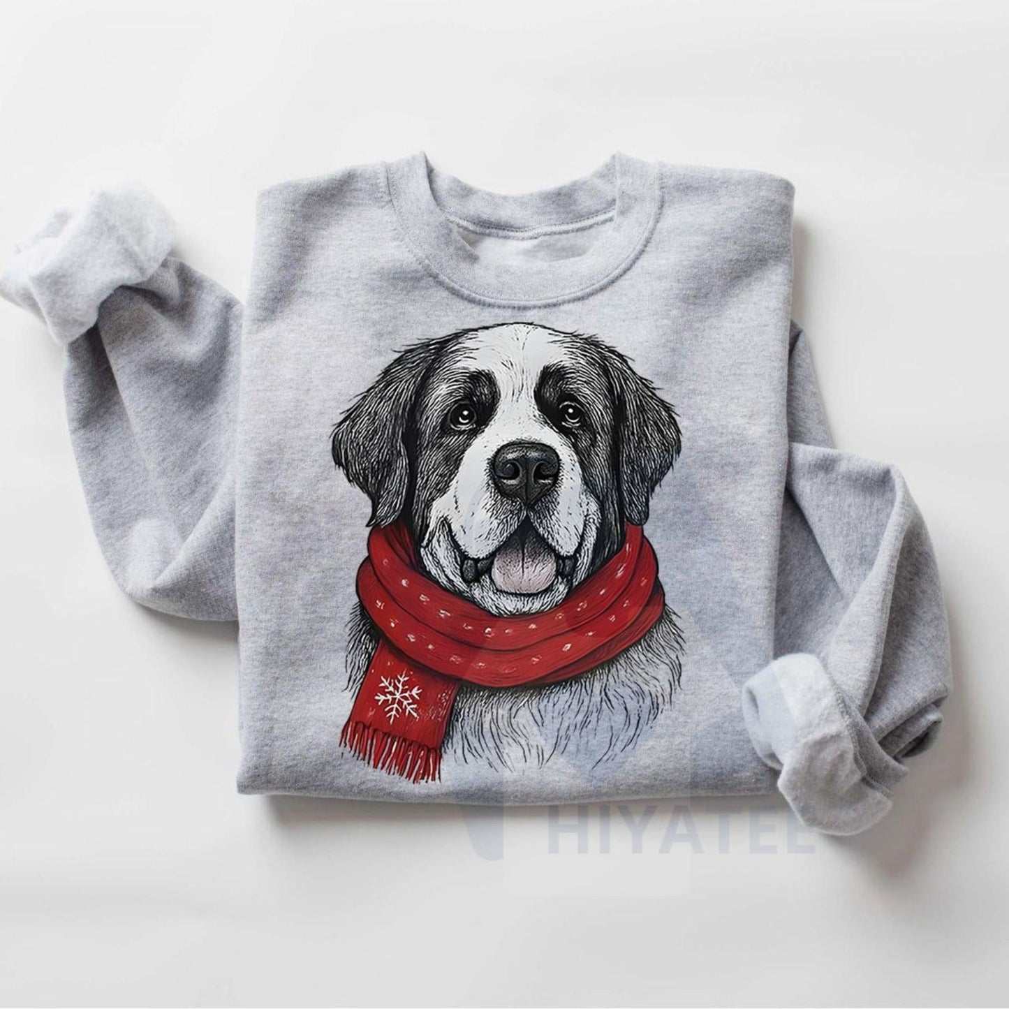Santa Paws Christmas Dog Sweatshirt: 50 Dog Breeds in Festive Santa Hats, Gildan Unisex Holiday Pullover