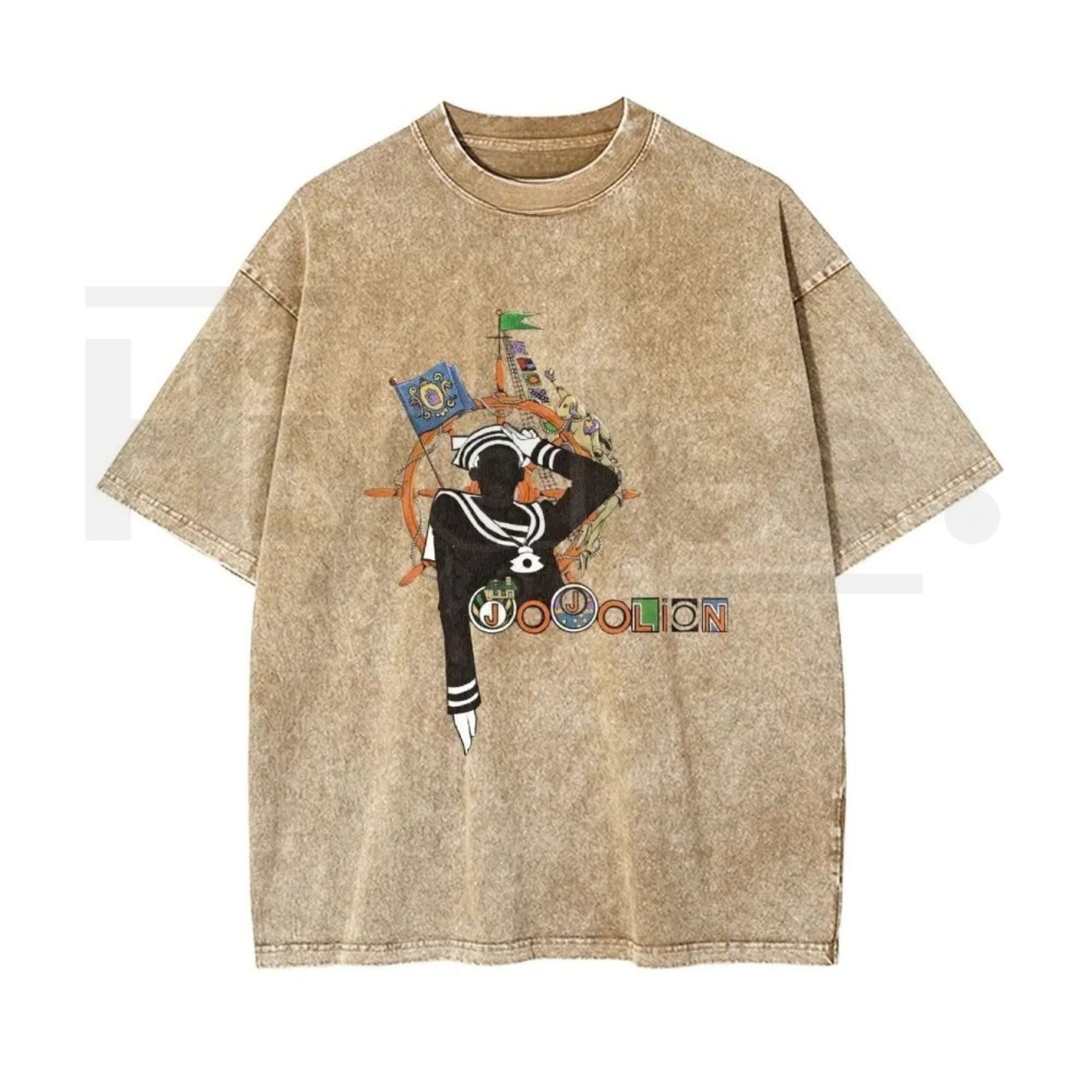 Josuke Higashikata Retro Wash T-Shirt – Anime Inspired Cotton Graphic Tee