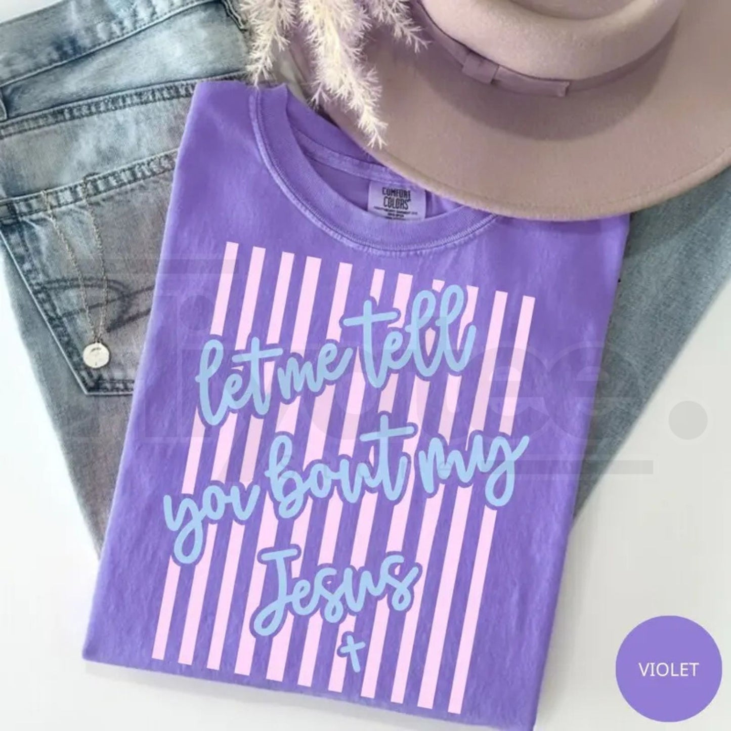 Comfort Colors® Let Me Tell You About My Jesus Shirt – Coquette Bow Christian Easter Tee