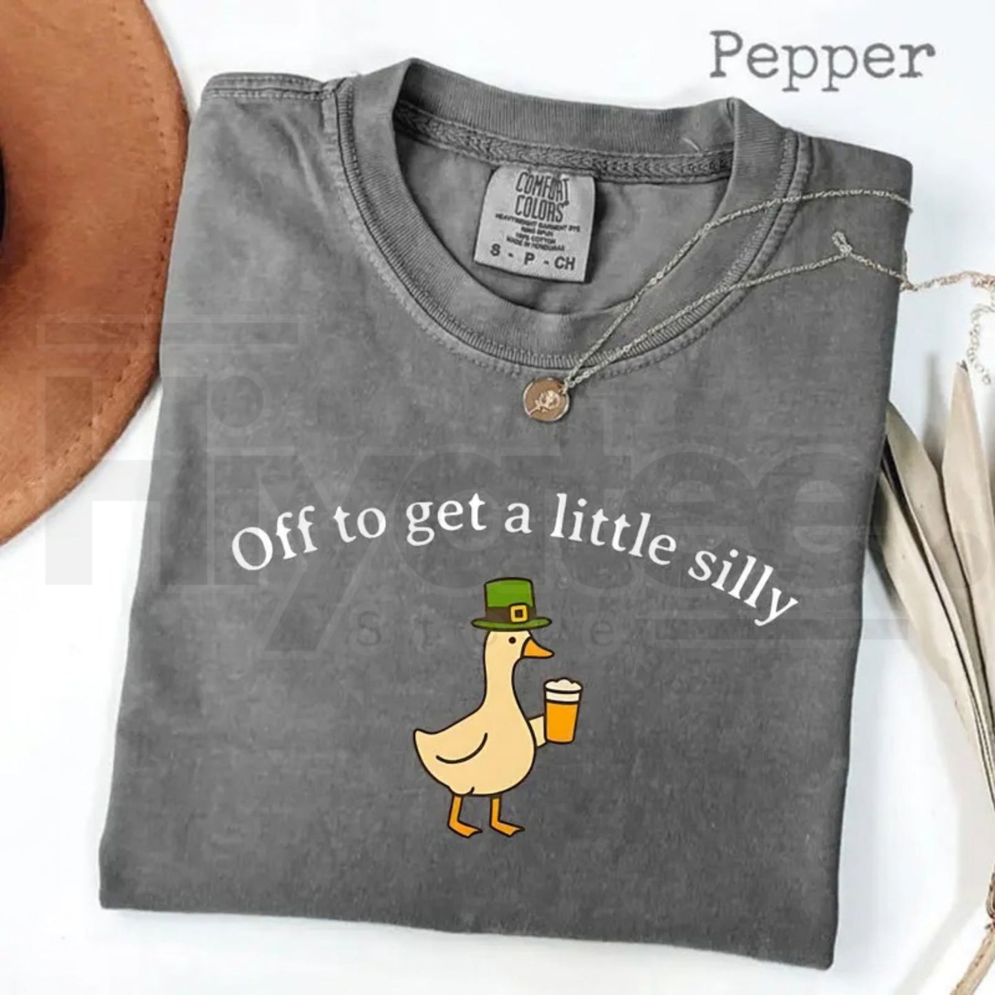Comfort Colors® Off To Get A Little Silly T-Shirt – St. Patrick’s Day Goose Shirt, Funny Irish St. Paddy’s Day Graphic Tee