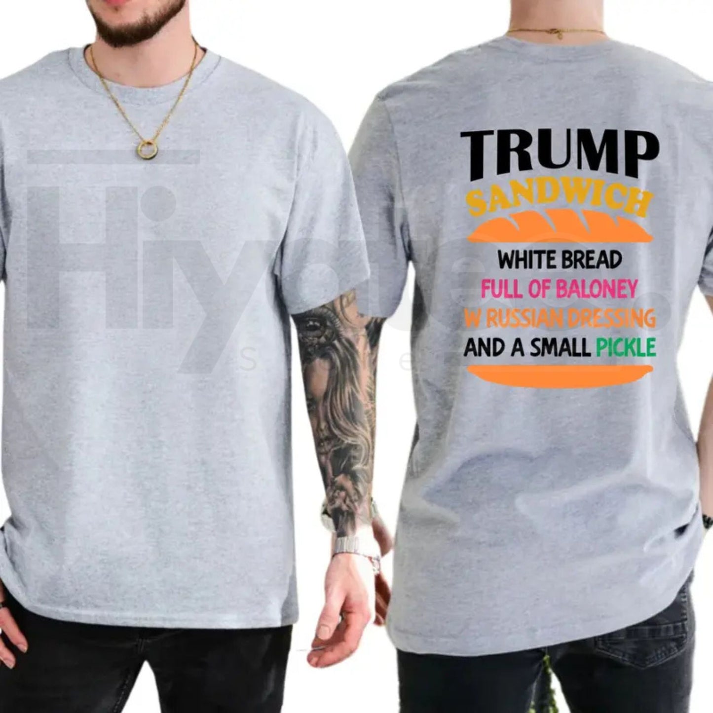Trump Sandwich T-Shirt – Funny Political Graphic Tee, Sarcastic Liberal & Democrat Statement Shirt