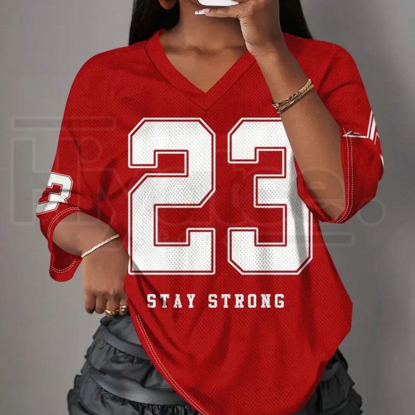 Y2K Retro Mesh Breathable Sports Jersey V-Neck T-Shirt