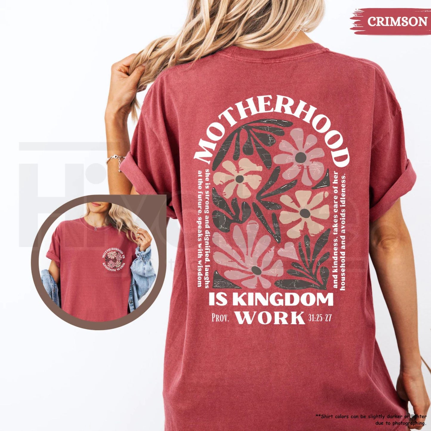 Comfort Colors® Motherhood Is Kingdom Work Shirt – Christian Mom Bible Verse Gift