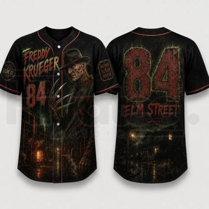 Horror Slasher Baseball Jersey – Gothic Halloween Dark Character Graphic Shirt