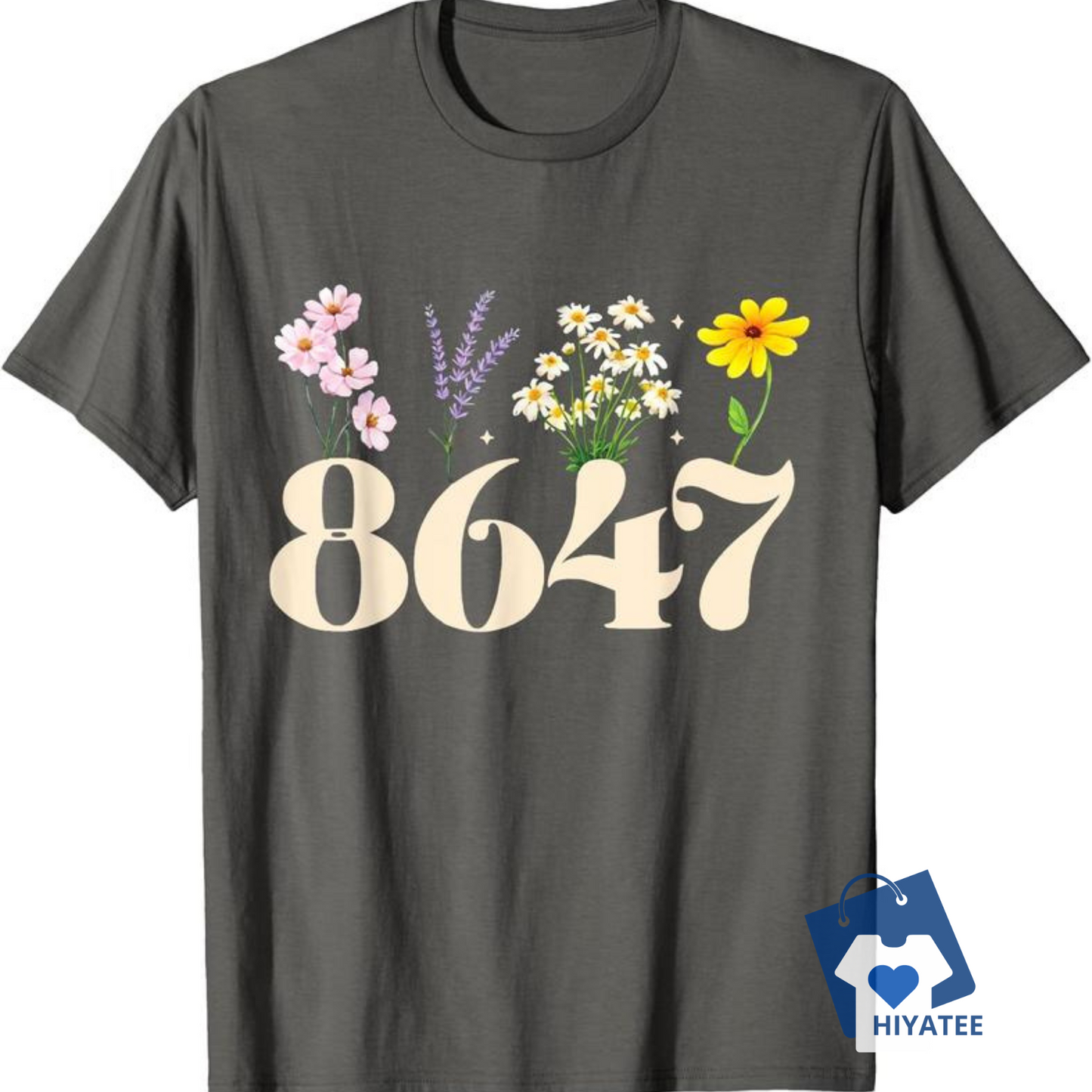 Vintage 86 47 Anti-Trump Flower President T-Shirt – Retro Political Statement Tee