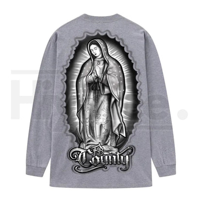 FB County Graphic Long Sleeve T-Shirt – Classic Streetwear Style, Heavyweight Long Sleeve Tee