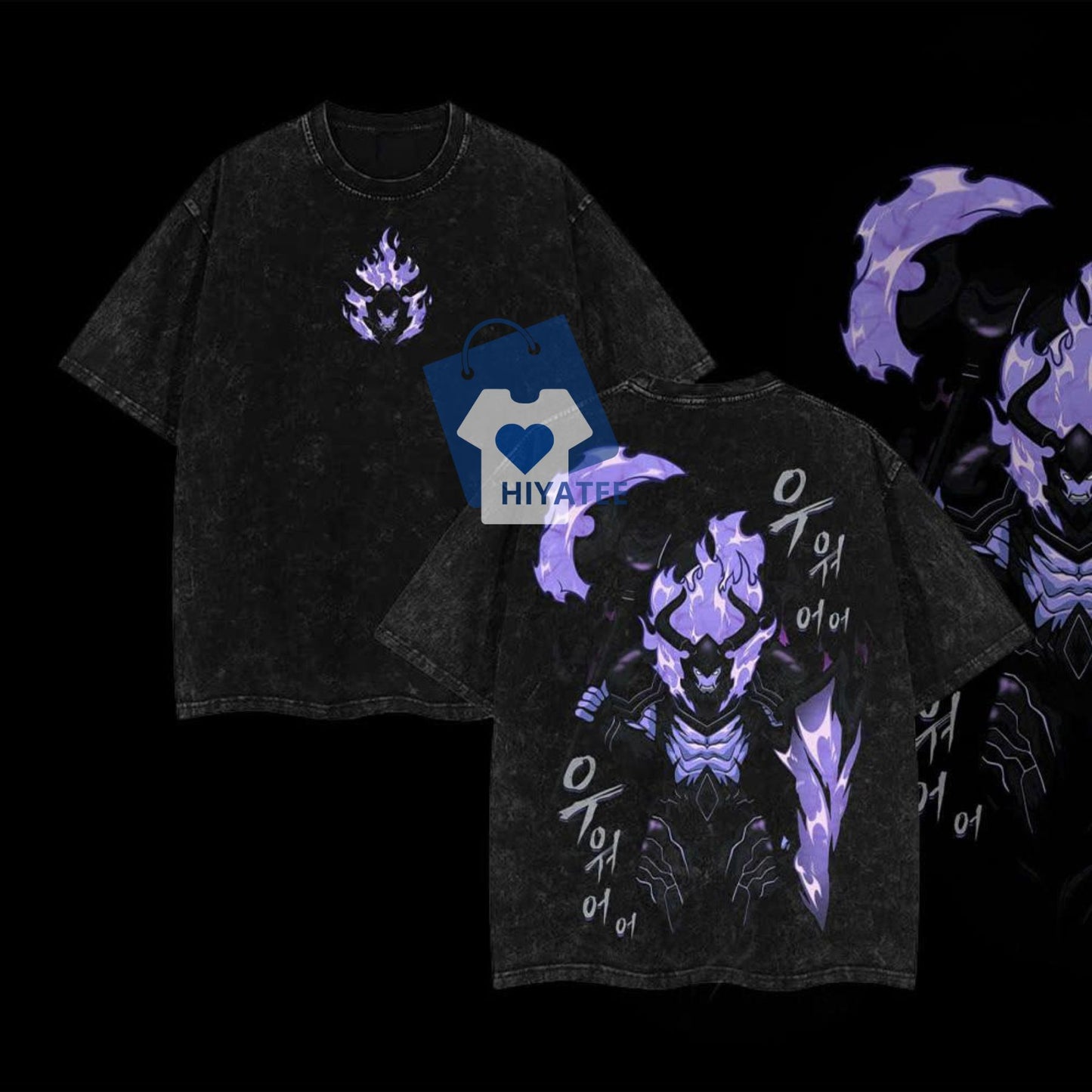 Solo Leveling Oversized Vintage Tee – Beru, Igris, Tusk & More!