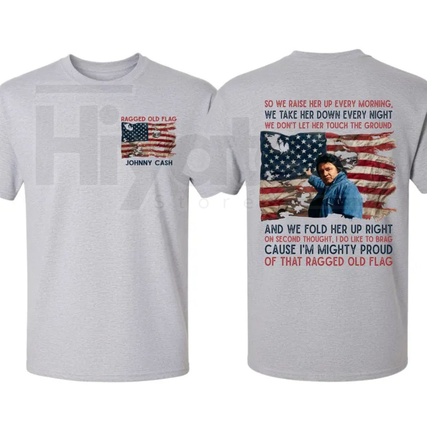 "Ragged Old Flag" – Johnny Cash Legend of Country Music Patriotic Top