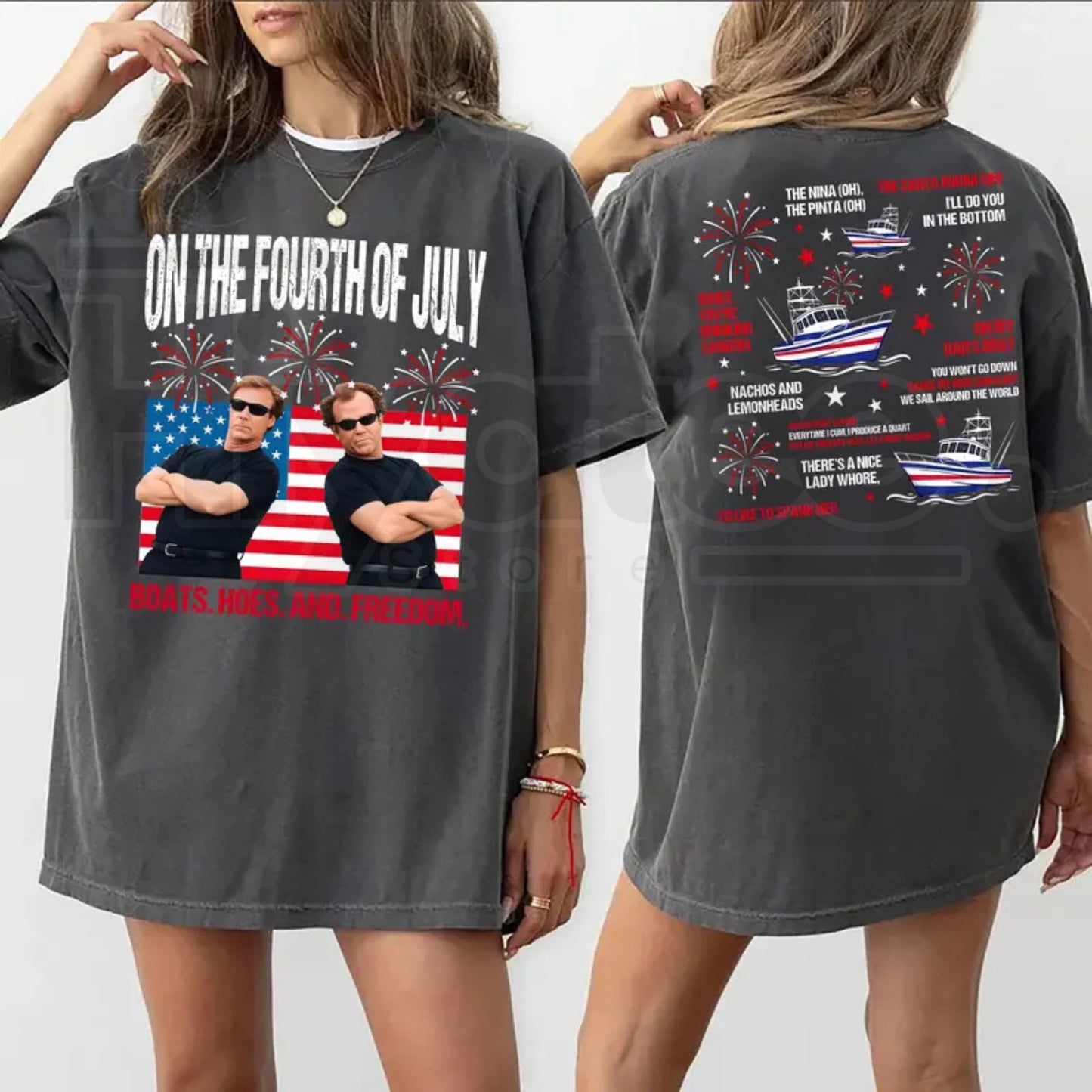 Boats Hoes and Freedom Parody Shirt – Step Brothers Brand On The Fourth Of July T-Shirt, Funny Patriotic Meme Tee