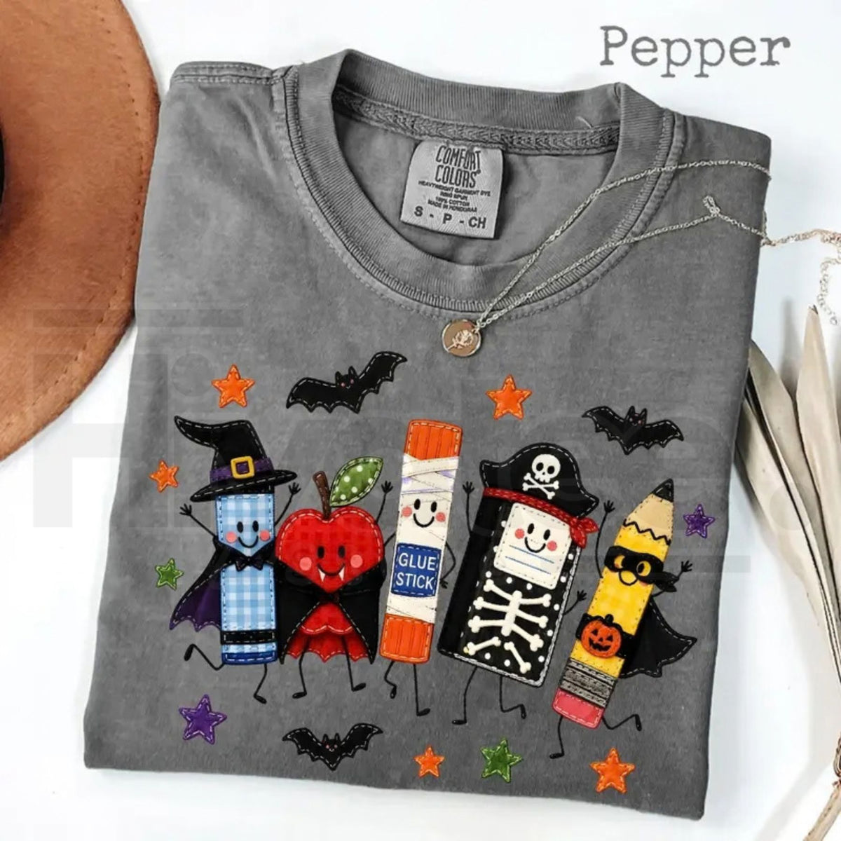Comfort Colors Halloween Teacher Cute School Supplies Tee