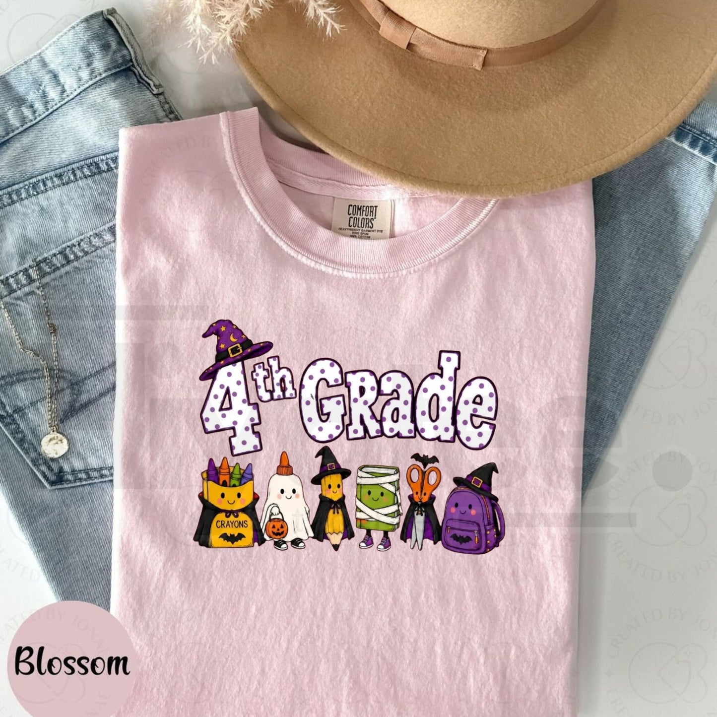Comfort Colors All Grade Halloween Teacher Shirt Spooky Pencil Classroom Tee