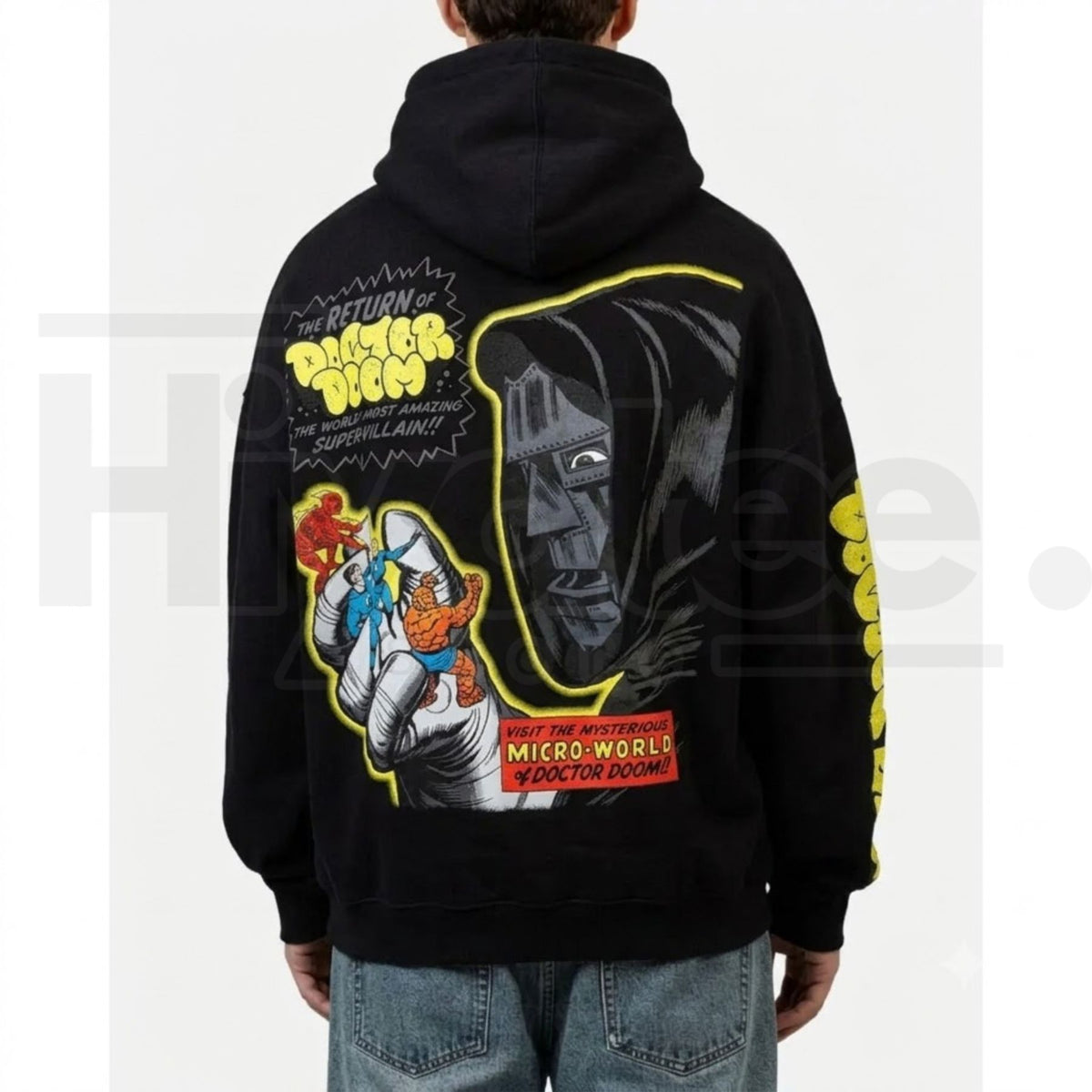 73Studio Marvel Fantastic Four Doctor Doom Villain Premium Hoodie – Vintage Comic Graphic Pullover