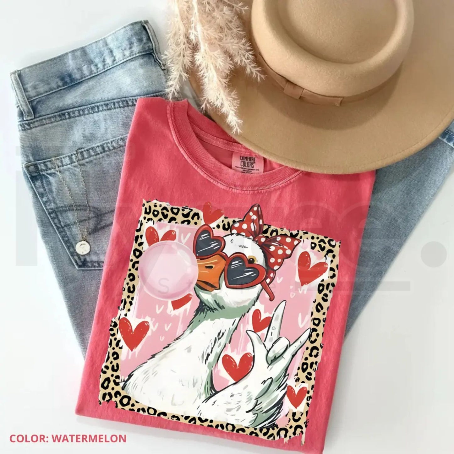 Comfort Colors® Leopard Valentine’s Day Goose T-Shirt