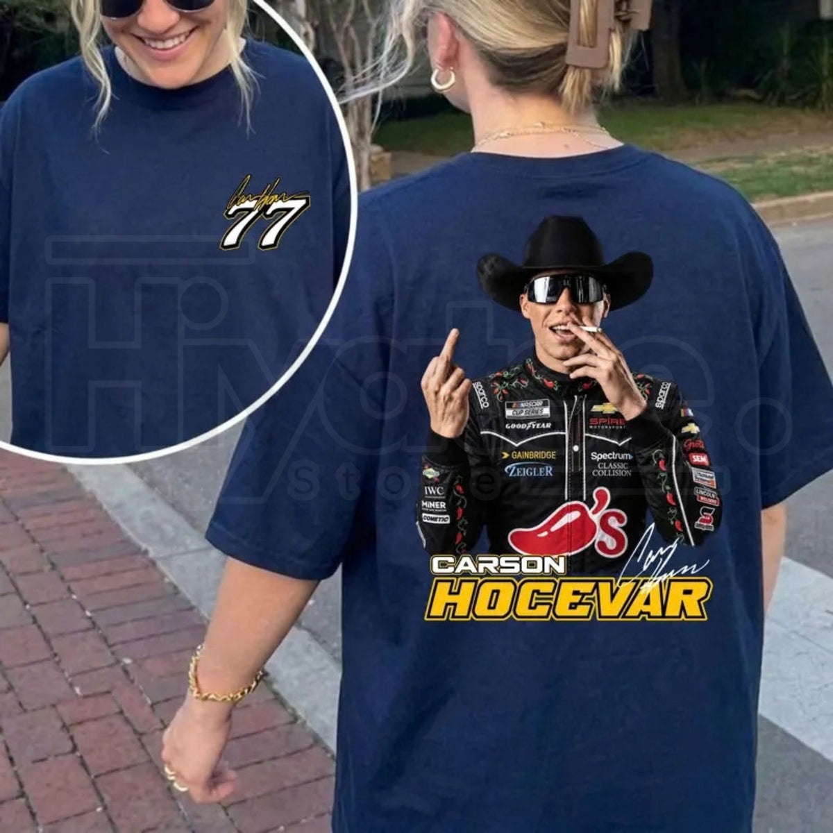 Carson Hocevar Fight T-Shirt – Vintage NASCAR Racing Graphic Tee #77