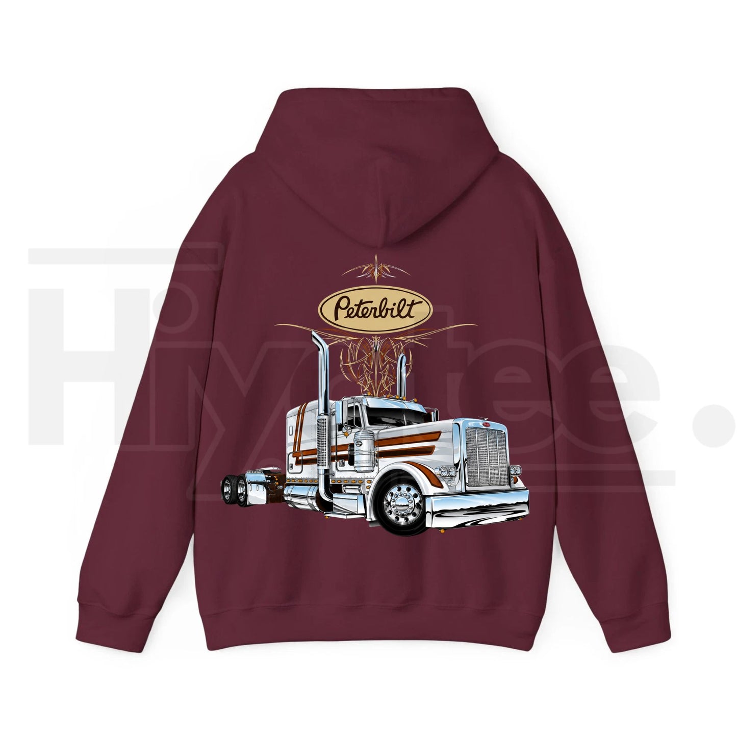 Classic Peterbilt Truck Graphic Hoodie – Vintage Semi-Truck Pullover, Heavy-Duty Apparel for Trucking Enthusiasts