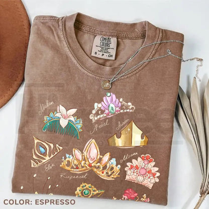Comfort Colors® Princess Crown T-Shirt – Retro Girl Trip Tee & Vintage Fairytale Aesthetic Matching Outfit