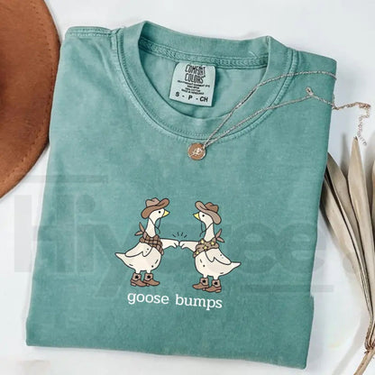 Comfort Colors® Goose Bumps Western T-Shirt – Funny Silly Goose Cowboy Tee
