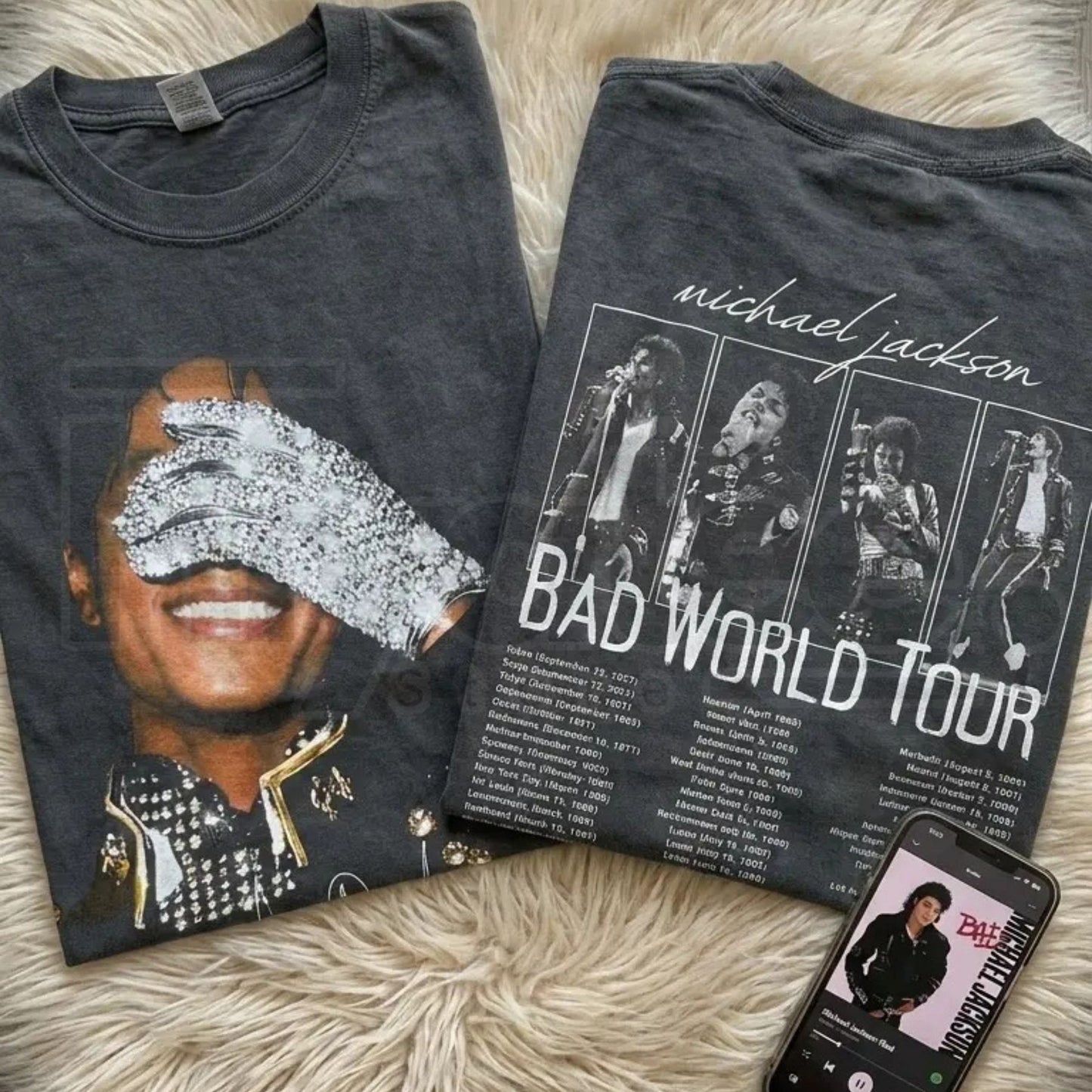 Comfort Colors® Michael Jackson Vintage 90s Shirt – Bad World Tour 2-Sided Graphic Tee