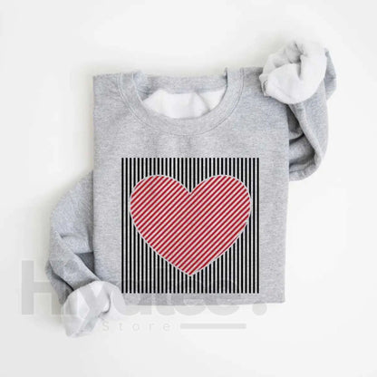 Retro Valentines Heart Sweatshirt: Cute Love Crewneck for Teachers, Moms & Women