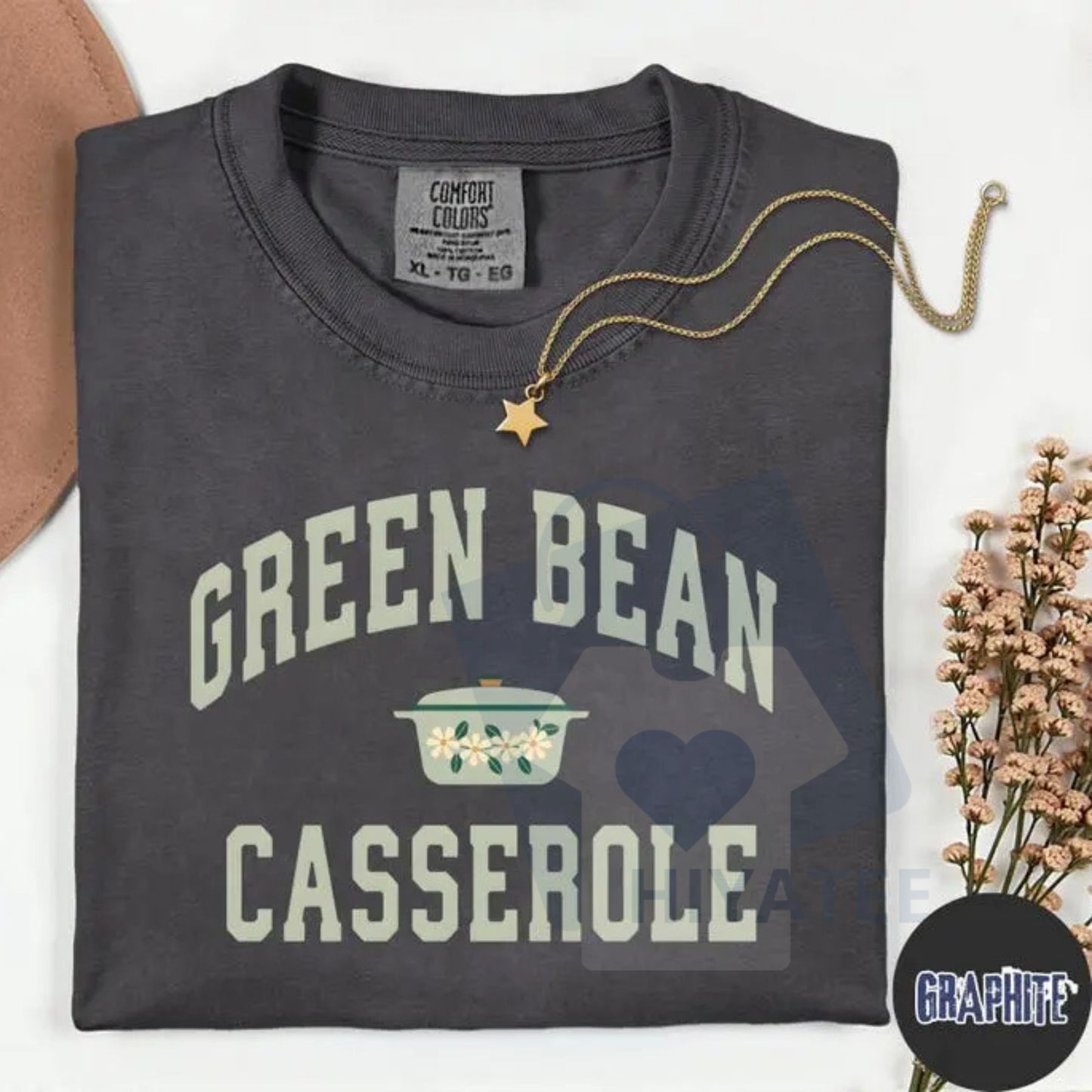 Comfort Colors Green Bean Casserole Shirt – Funny Thanksgiving T-Shirt, Holiday Cooking Humor Tee, Turkey Day Outfit