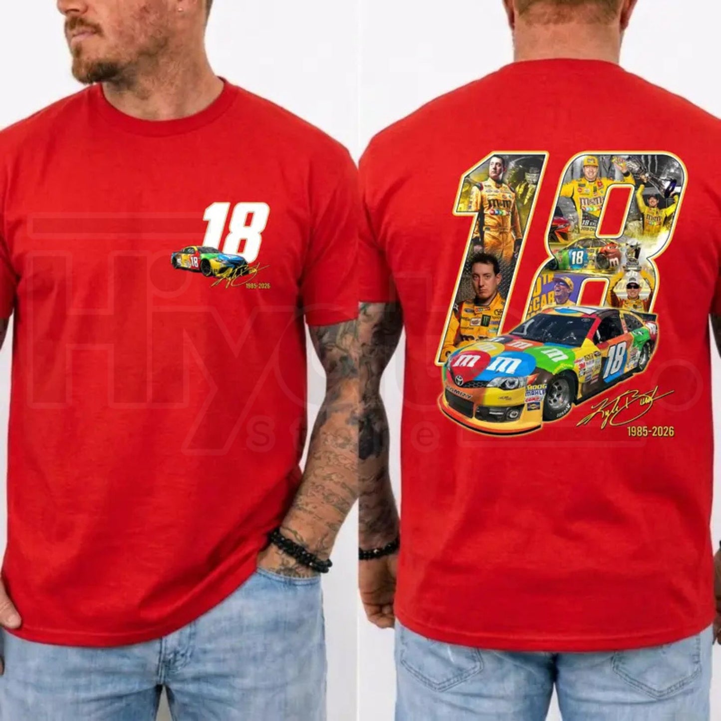 Kyle Busch 18 Tribute T-Shirt – Rowdy NASCAR Racing Legend Graphic Tee