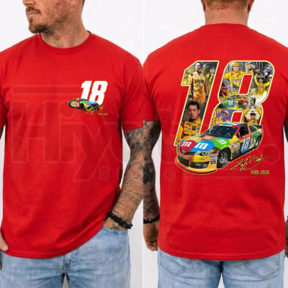 Kyle Busch 18 Tribute T-Shirt – Rowdy NASCAR Racing Legend Graphic Tee