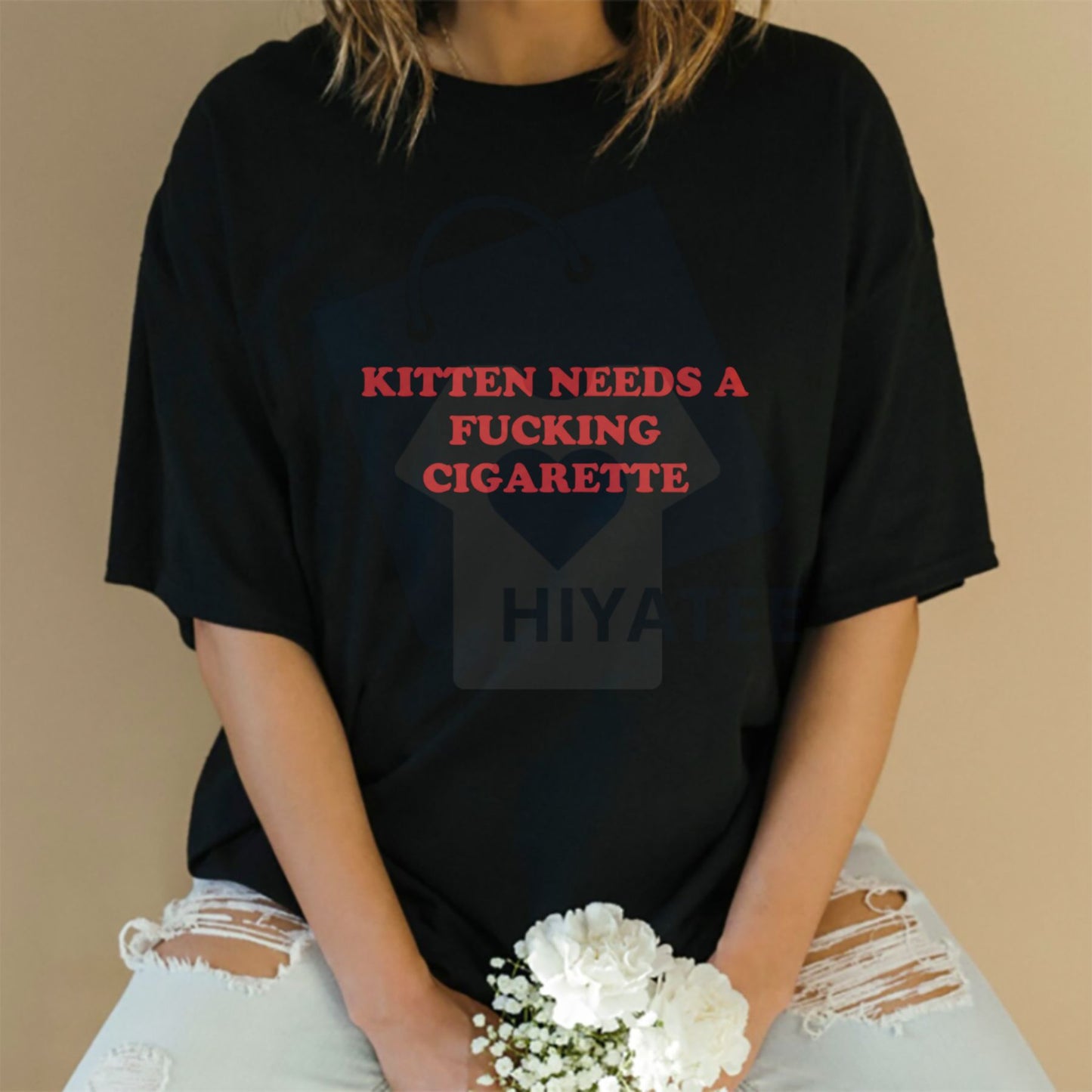 Kitten "Need a Fing Cigarette" T-Shirt – Funny Viral Meme Shirt Dark Humor Tee*