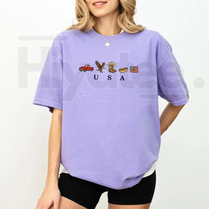 Comfort Colors® ChicCotton USA Icons Shirt – American Flag Western Graphic Tee