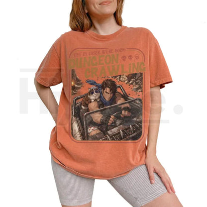 Dungeon Crawling Comfort Colors Shirt, Sci-Fi Meme Tee, Carl Princess Donut Graphic Tee