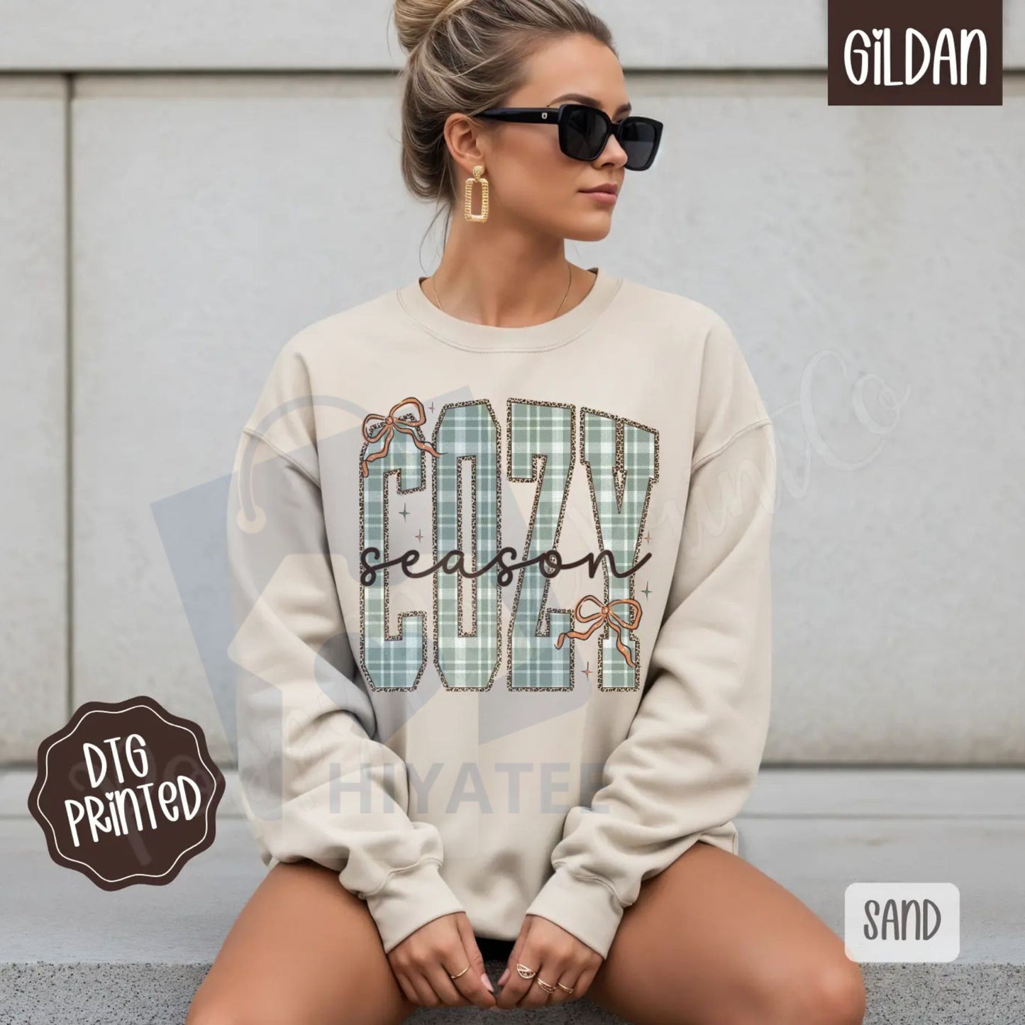 Plaid Cozy Sweatshirt: Trendy Women's Winter Sweater, Warm Flannel Aesthetic Pullover, Cozy Plaid Crewneck