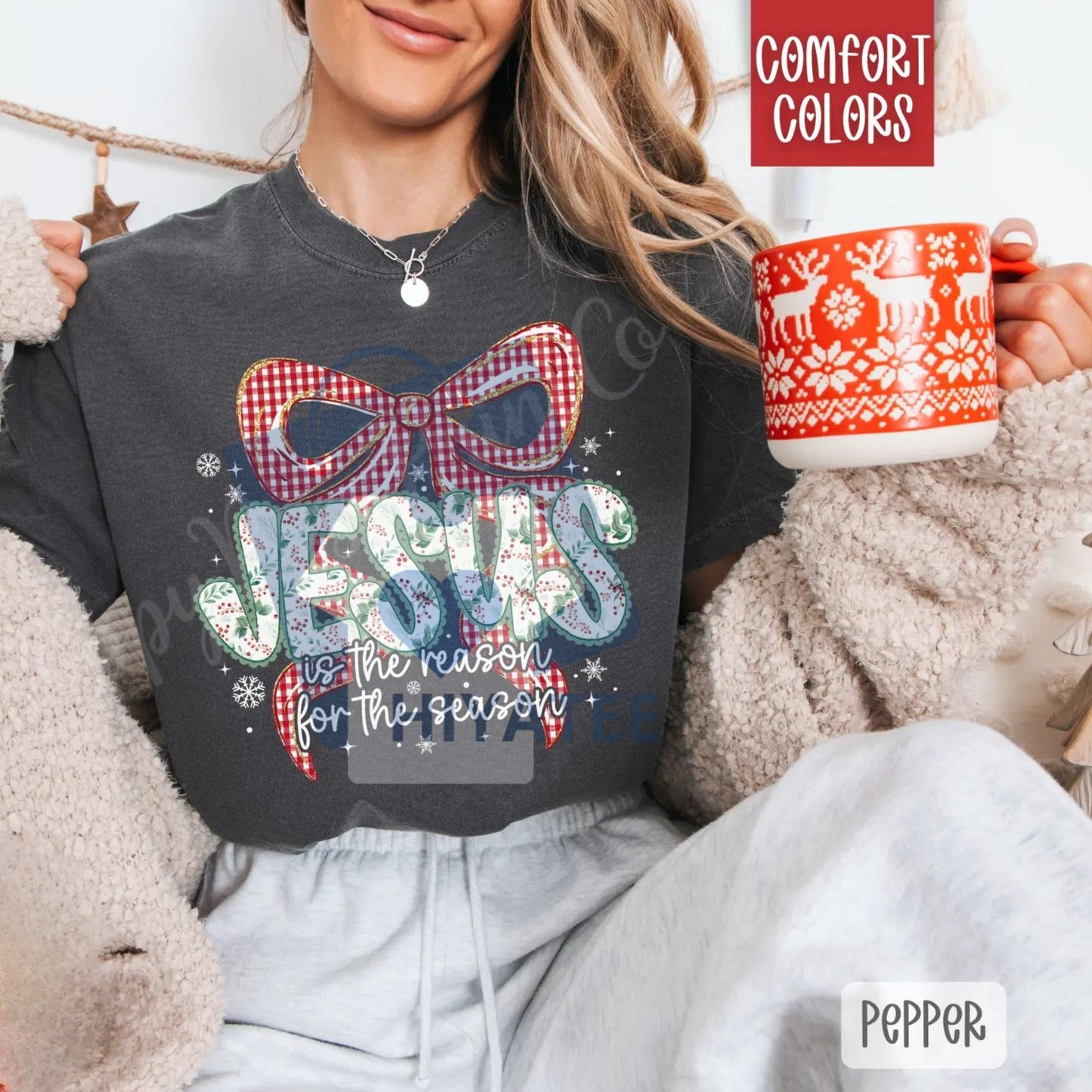 Jesus Is The Reason Shirt – Comfort Colors Trendy Women's Religious Christmas T-shirt, Faith Holiday Tee