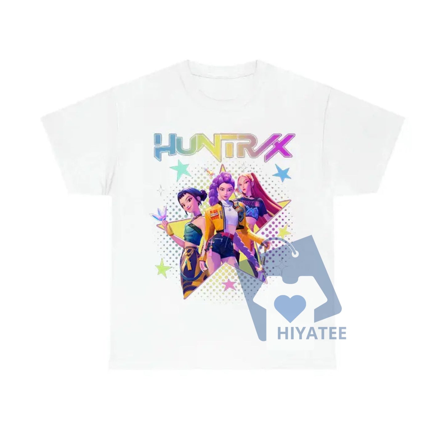 Huntrix Star Shirt – Kpop Huntrix Tee Featuring Mira, Rumi, Zoey & Derpy Tiger