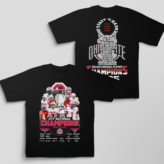 National Champions 2025 Shirt, Ohio State Football Team Tshirt, Champions Graphic Tee, Gift For Fan, Full Size Range, Perfect Fit