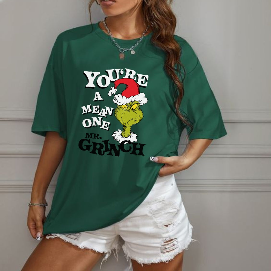 Men's Dr. Seus Christmas Grinch You're a Mean One Portrait Graphic T-Shirt - Hiyatee