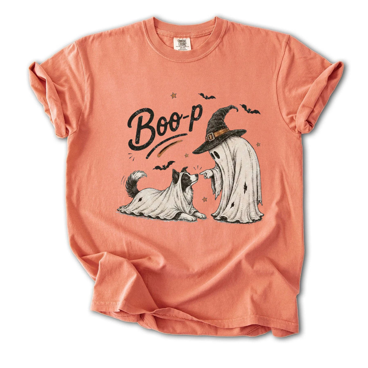 Funny Halloween Dog Mom Boo-p Ghost Dog Comfort Colors Tee