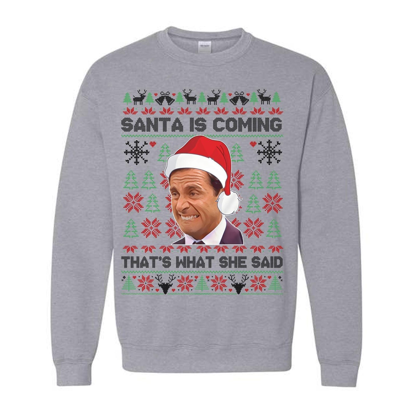 Michael Scott That's What She Said Ugly Christmas Sweatshirt, The Office Movie Shirt, Funny Sweater, Gift For Men And Women, Full Sizes, Crewneck Fit - Hiyatee