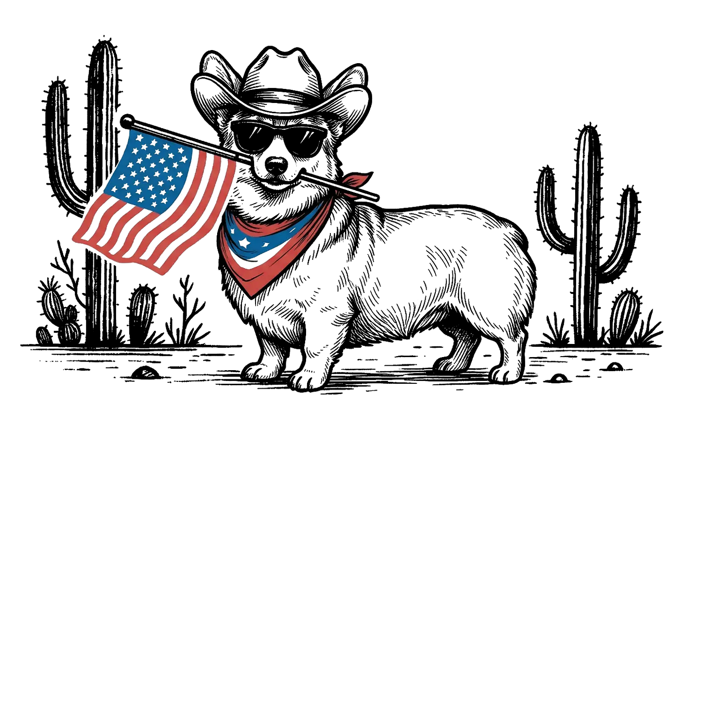 Comfort Colors® Patriotic Western Cowboy Dog Shirt – 4th of July USA Flag Dog Lover Tee
