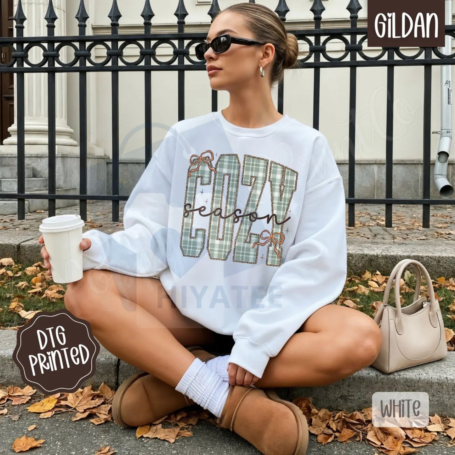 Plaid Cozy Sweatshirt: Trendy Women's Winter Sweater, Warm Flannel Aesthetic Pullover, Cozy Plaid Crewneck