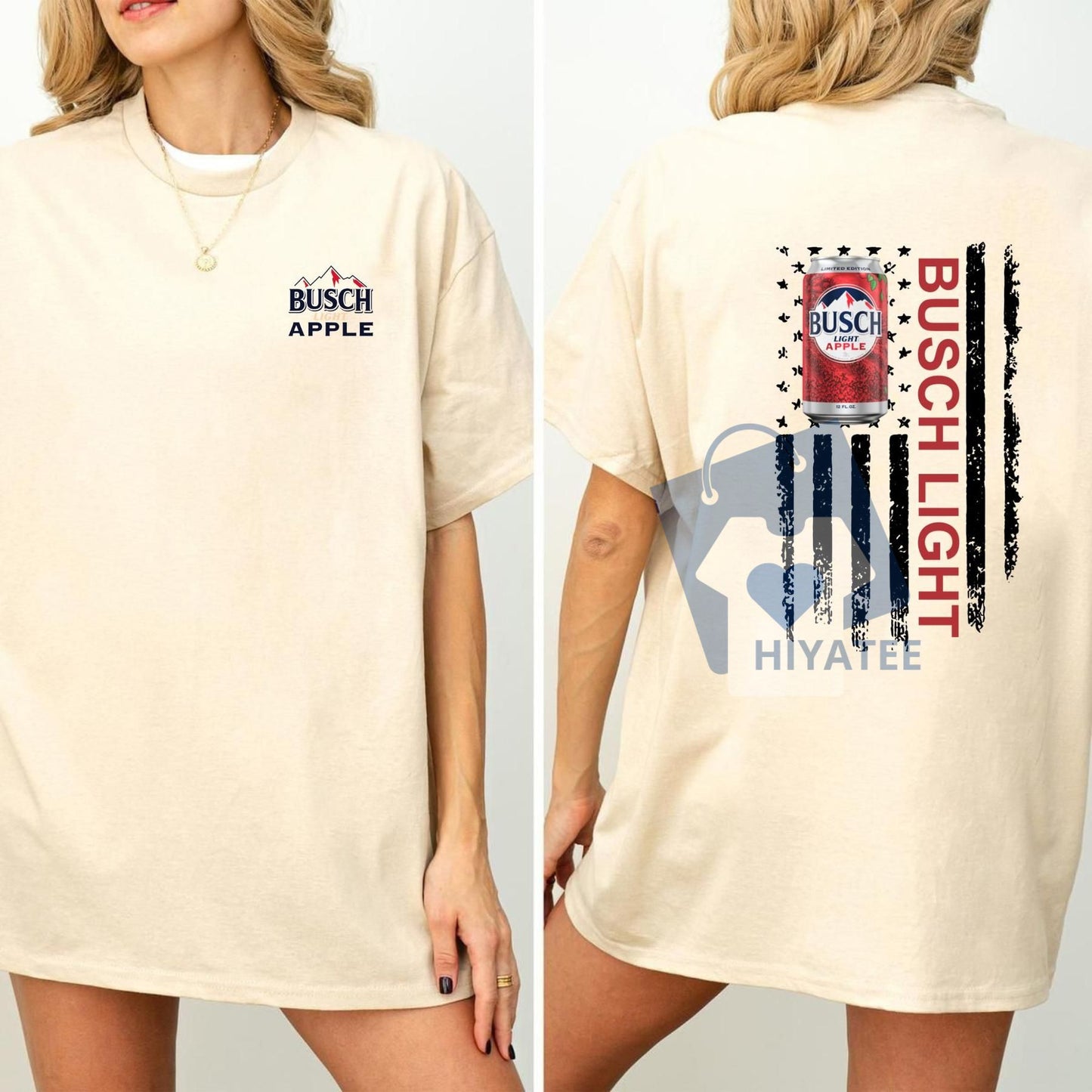 Busch Light Apple American Flag Shirt – Patriotic Beer Tee for Men