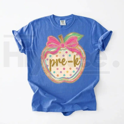 Comfort Colors Pink Gingham Apple Teacher Shirt – Preppy Back to School Tee for Pre-K to 4th Grade