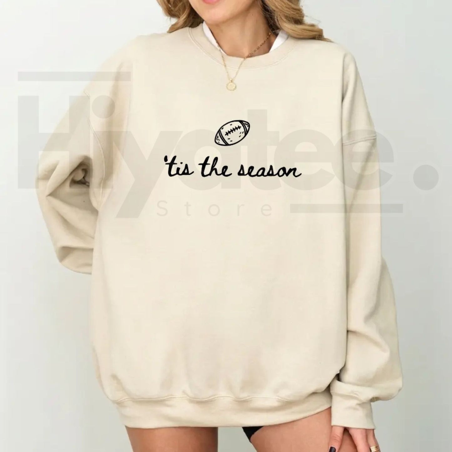 Football Season Sweatshirt – Tis The Season Game Day Crewneck, Cozy Football Mom Fall Pullover