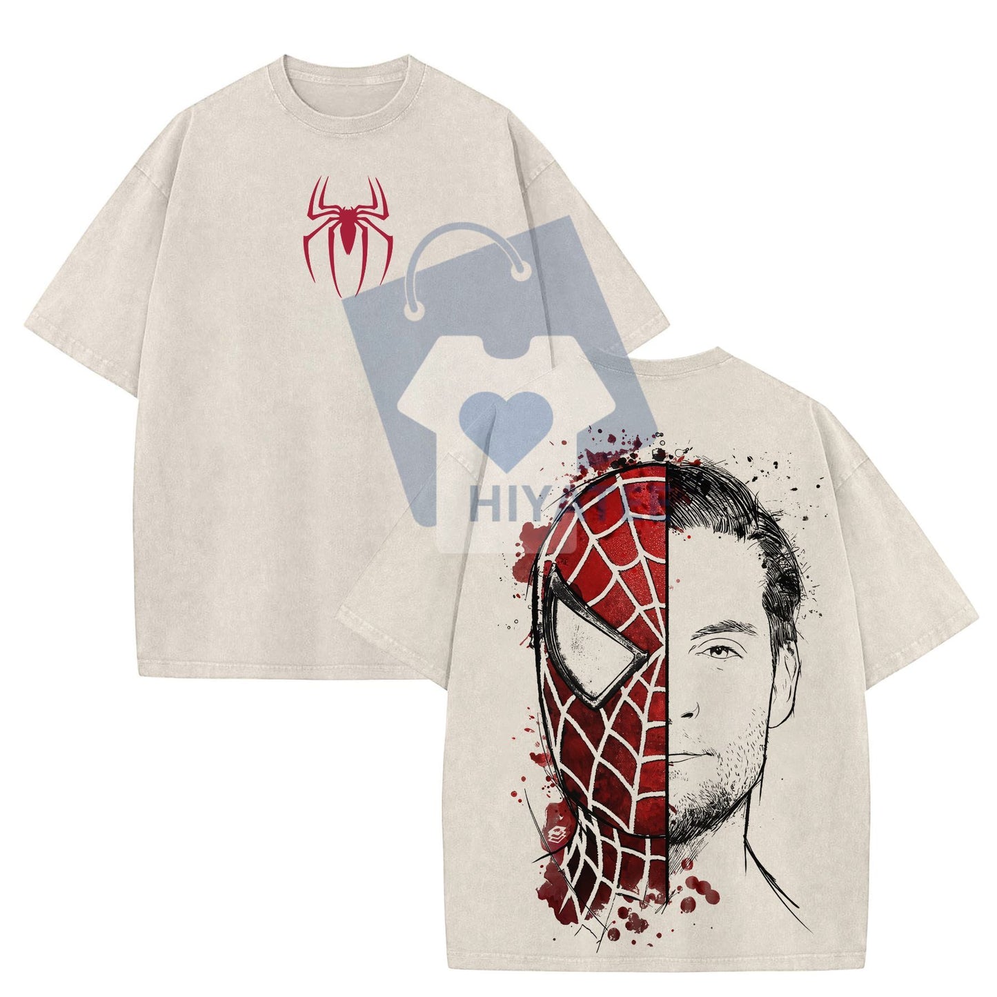 The Dark Style Trio Spider-Man T-Shirt – No Way Home Graphic Tee, Oversized Premium Cotton Streetwear