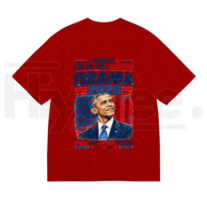 Obama 2028 Typography T-Shirt